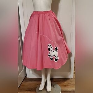 Pink Poodle Skirt with Elegant Pink Layered Women's Petticoat, Set.
